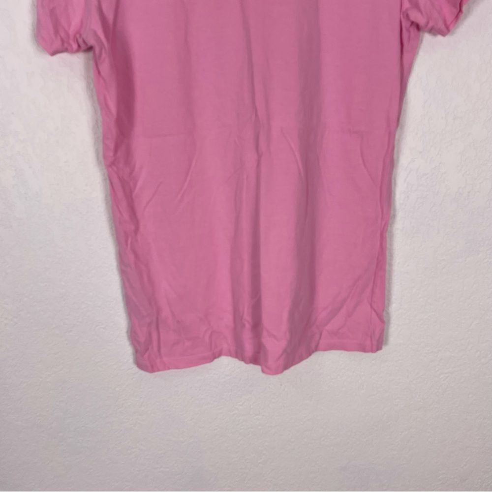Life Is Good Light Pink Floral Front V Neck Short Sleeve Size Small - Picture 6 of 7